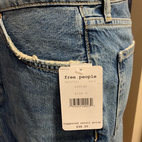 Free People Denim Pencil Skirt Suzanne ob957312 waist 15” hips 18” length 25.5” - Picture 7 of 9